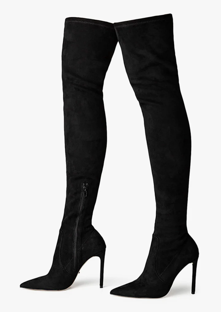 Avah Black Stretch Suede - Image 4